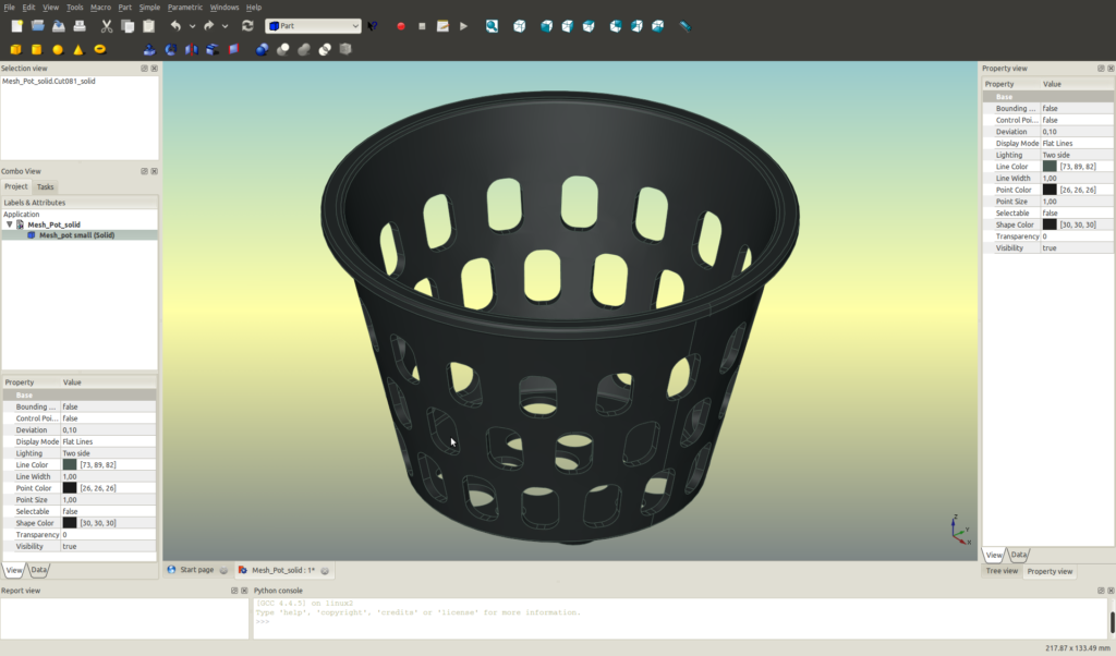 FreeCAD interface